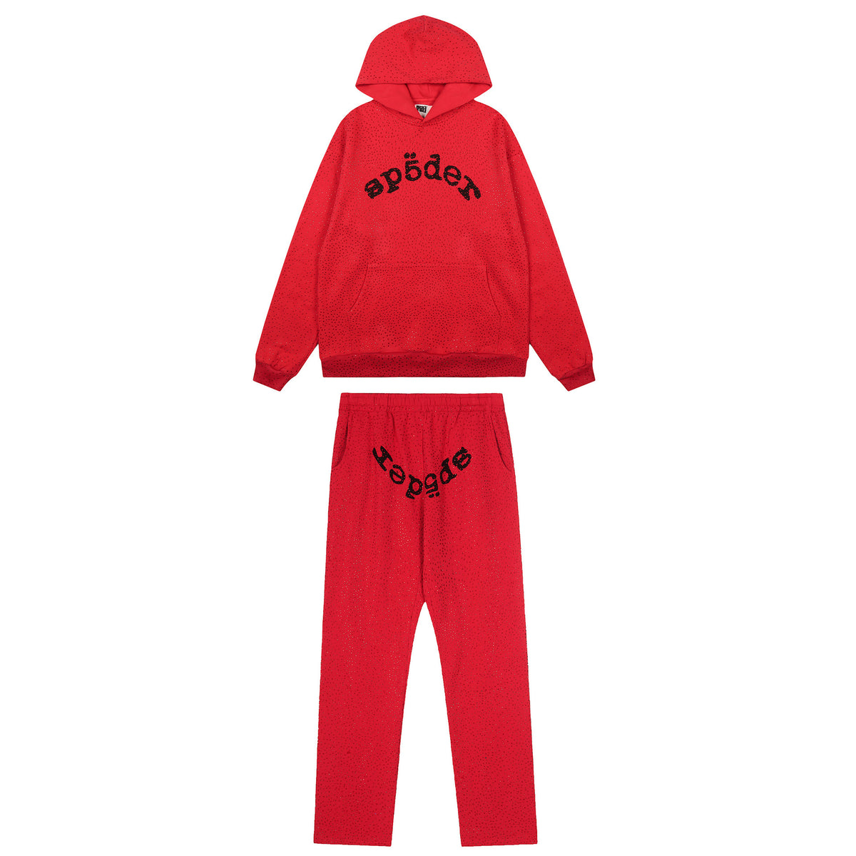 Sp5der VVS Full Rhinestone Hoodie & Sweatpants Tracksuit Set