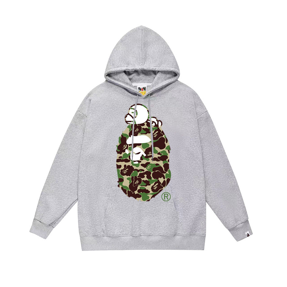 BAPE Hoodie Multi Camo Ape Head Print Street Fleece Pullover