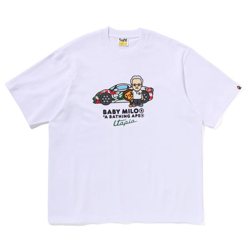 Bape Multi‑Graphic Ape Head Oversized Tee Streetwear Unisex