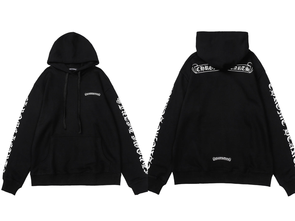 Chrome Hearts Horseshoe Cross Hoodie Goth Streetwear Graphic Pullover