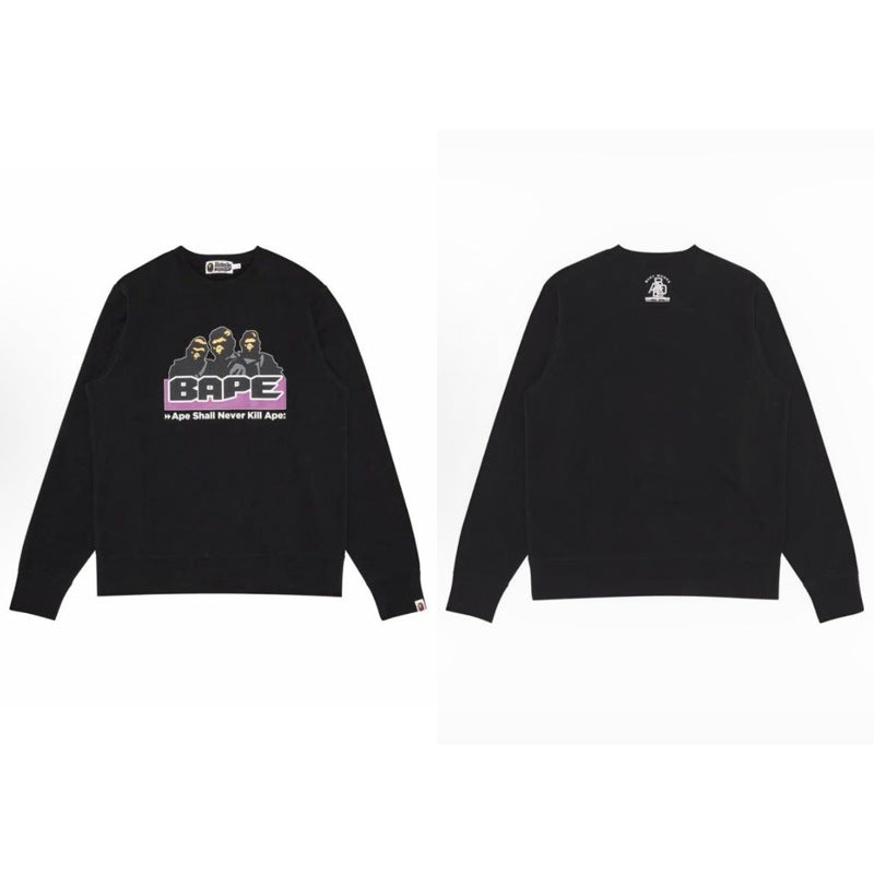 Bape Camo Ape Head Graphic Washed Oversized Crewneck Streetwear