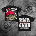 Y2K Rich Club Style Hip Hop Portrait Slogan Oversized Streetwear Cotton Tee