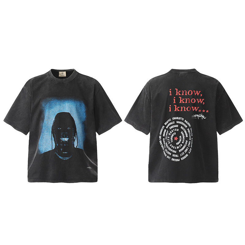 Travis Scott VTG Washed Rapper Athlete Mike Tyson Oversized Tee