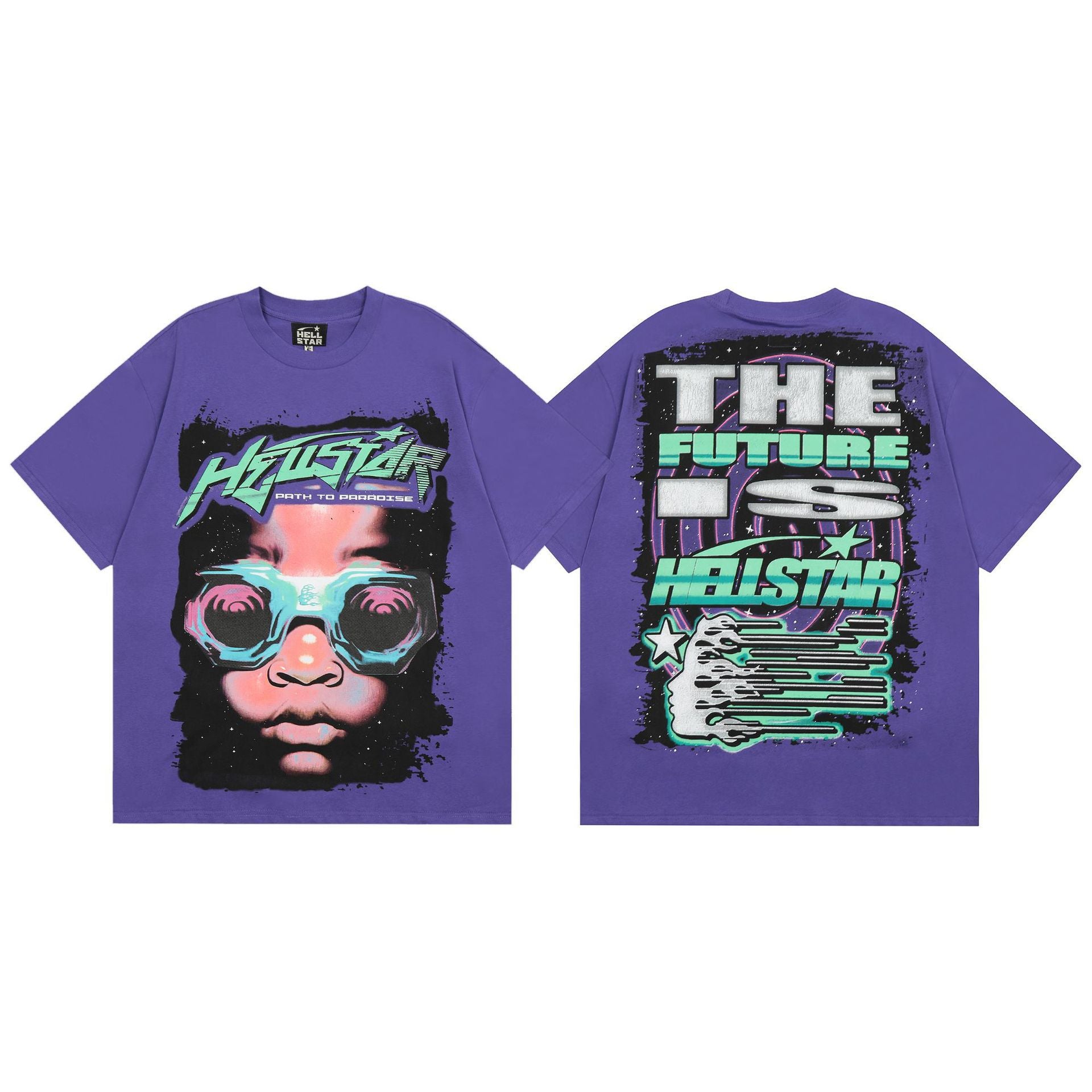 Hellstar Multi‑Graphic Print Crew Neck Short Sleeve Tee Unisex