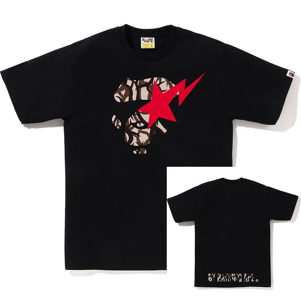 BAPE Shark Ape Head Camo Print Crew Neck Short Sleeve T‑Shirt Unisex
