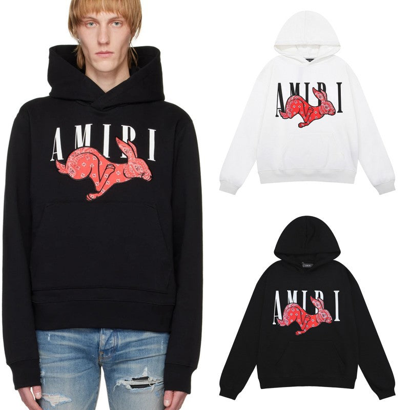 Amiri Letter Graphic Print Hoodie Streetwear Unisex