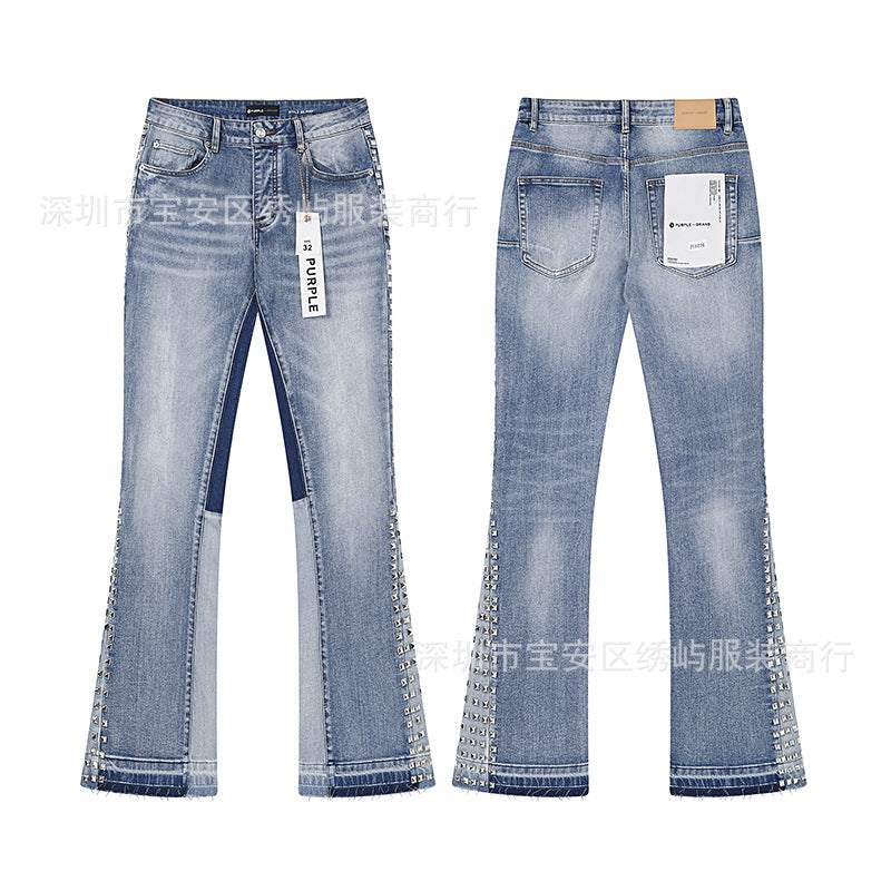 Purple Brand Distressed Flare Denim Jeans Unisex