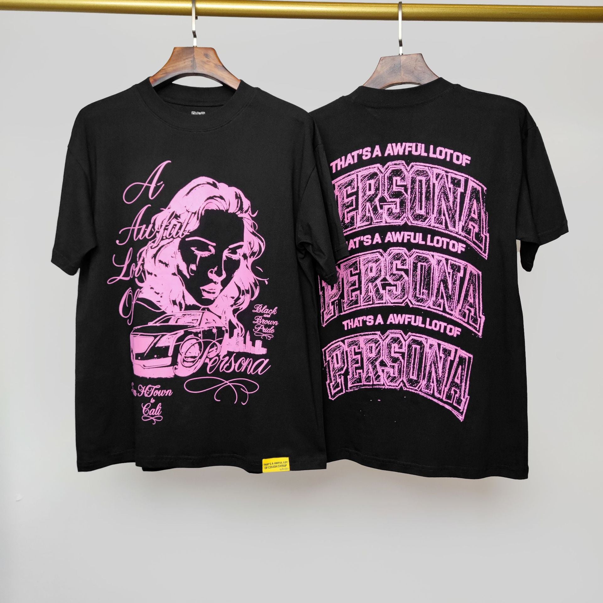 ALOCS Cough Syrup Letter Graphic Short Sleeve Tee Streetwear Unisex