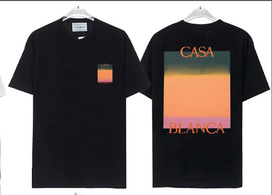 Casablanca Tennis Graphic T-Shirt Loose Oversized Short Sleeve Tee