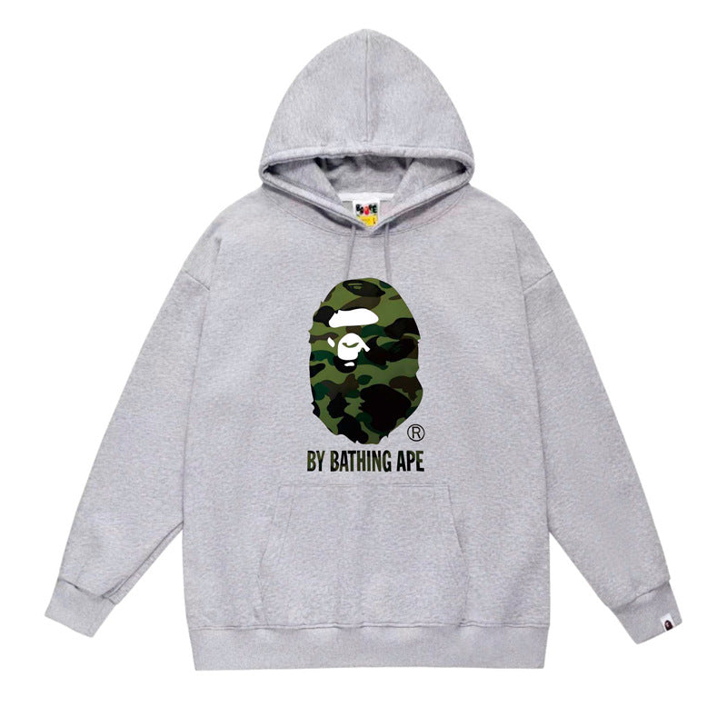 BAPE Ape Head Graphic Hoodie Camo Print Loose Cotton Pullover