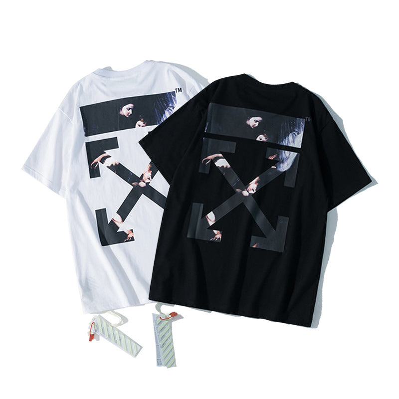 Off‑White Melt Arrow Gradient Splash Ink Crew Neck T‑Shirt Unisex