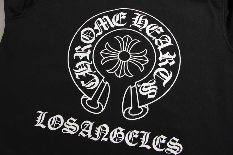 Chrome Hearts Horseshoe Cross Zip Hoodie Floral Sleeve Street Jacket