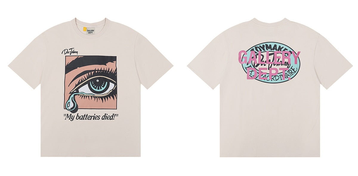 Gallery Dept Tie Dye Washed Graffiti Print Crew Neck T‑Shirt Unisex