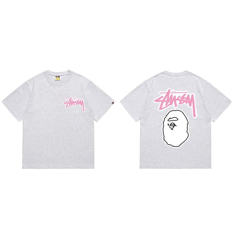 BAPE Ape Head Shark Print Loose Casual Unisex T-Shirt