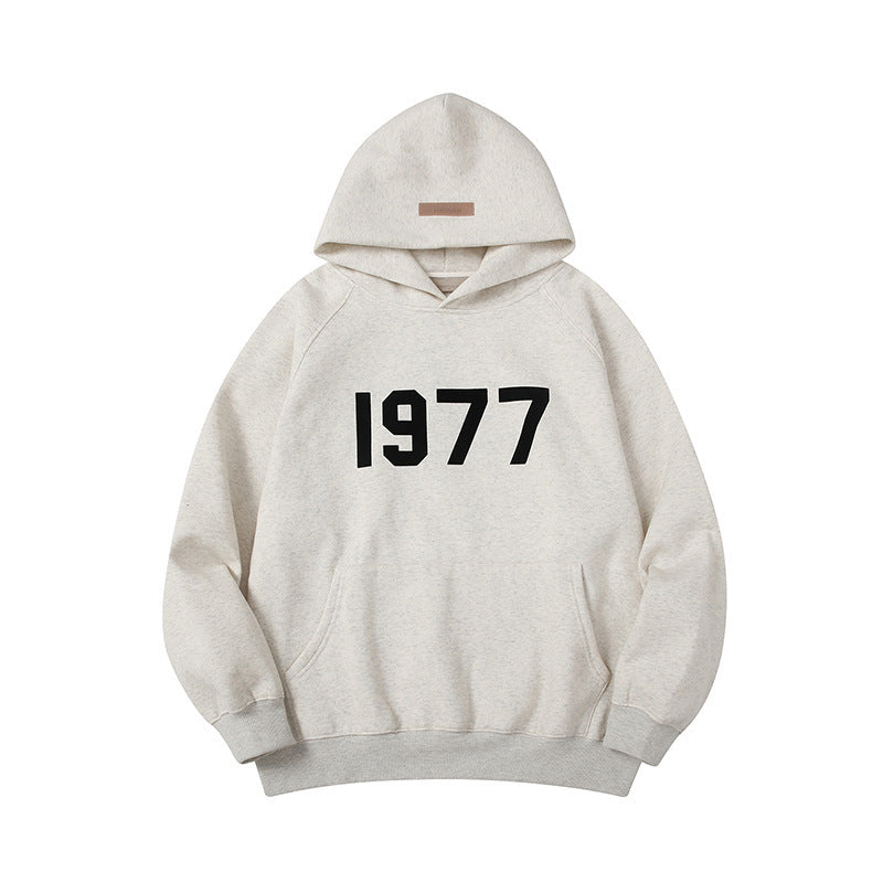 Fear of God ESSENTIALS 1977 Flocked Number Print Hoodie sweatpants