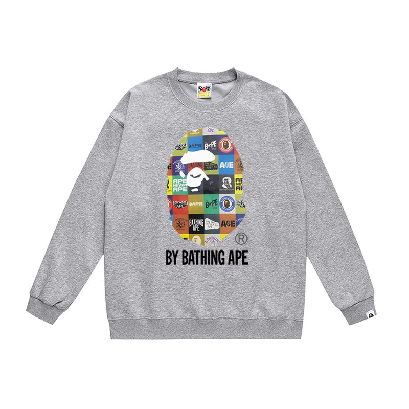 BAPE Ape Head Crewneck Sweatshirt Multi Print Streetwear Pullover