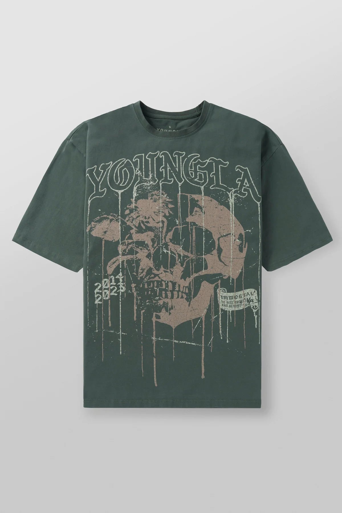 YOUNGLA 4116 Floral Skull Tees