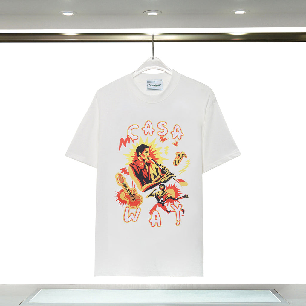 Casablanca Tennis Graphic T-Shirt Loose Oversized Short Sleeve Tee