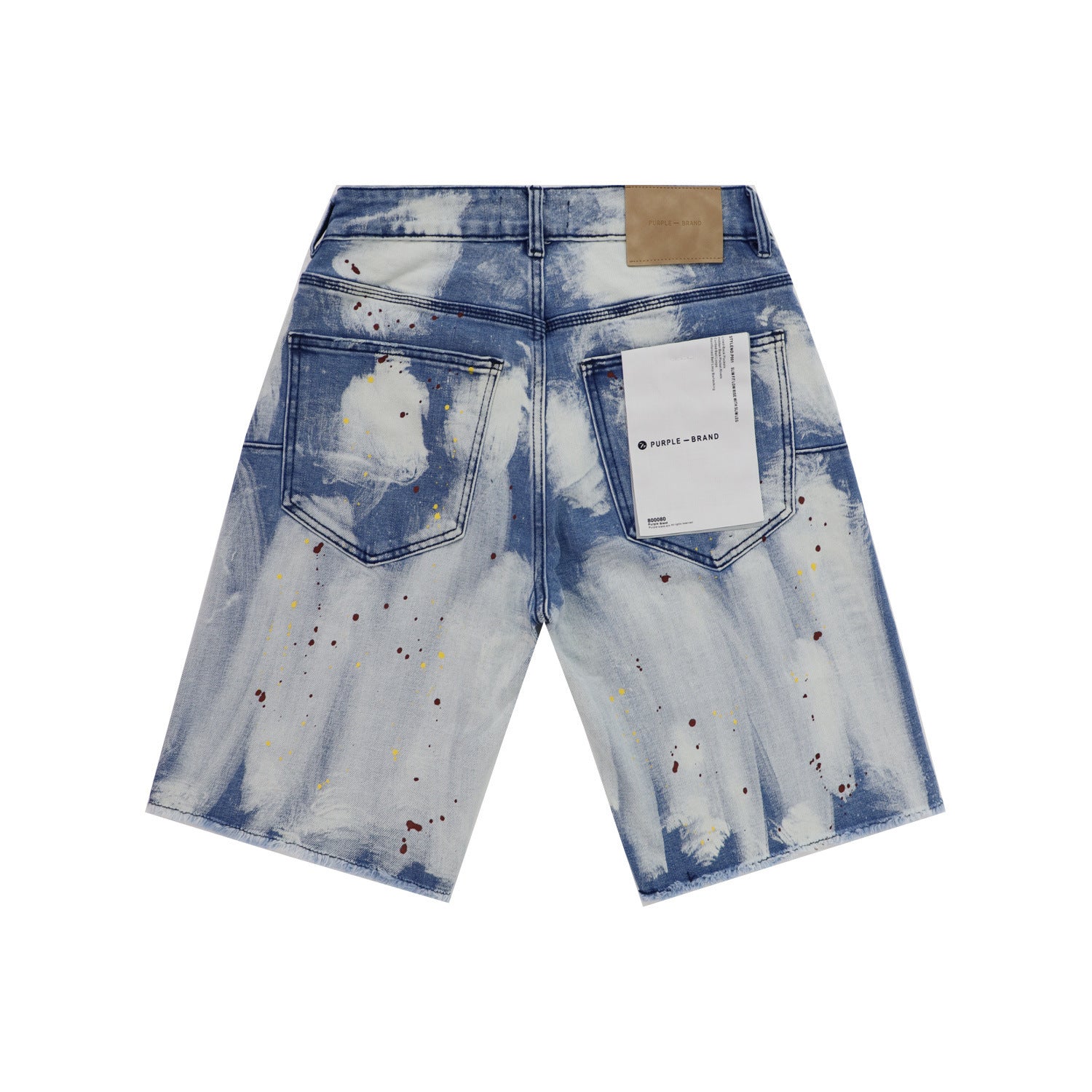 Purple Brand Brush Paint Distressed Denim Shorts Unisex