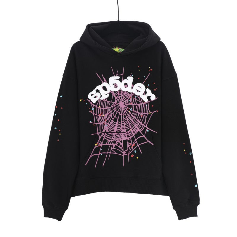 Sp5der Foam Print Spider Web Hoodie Sweatshirt Jogger Pants Set