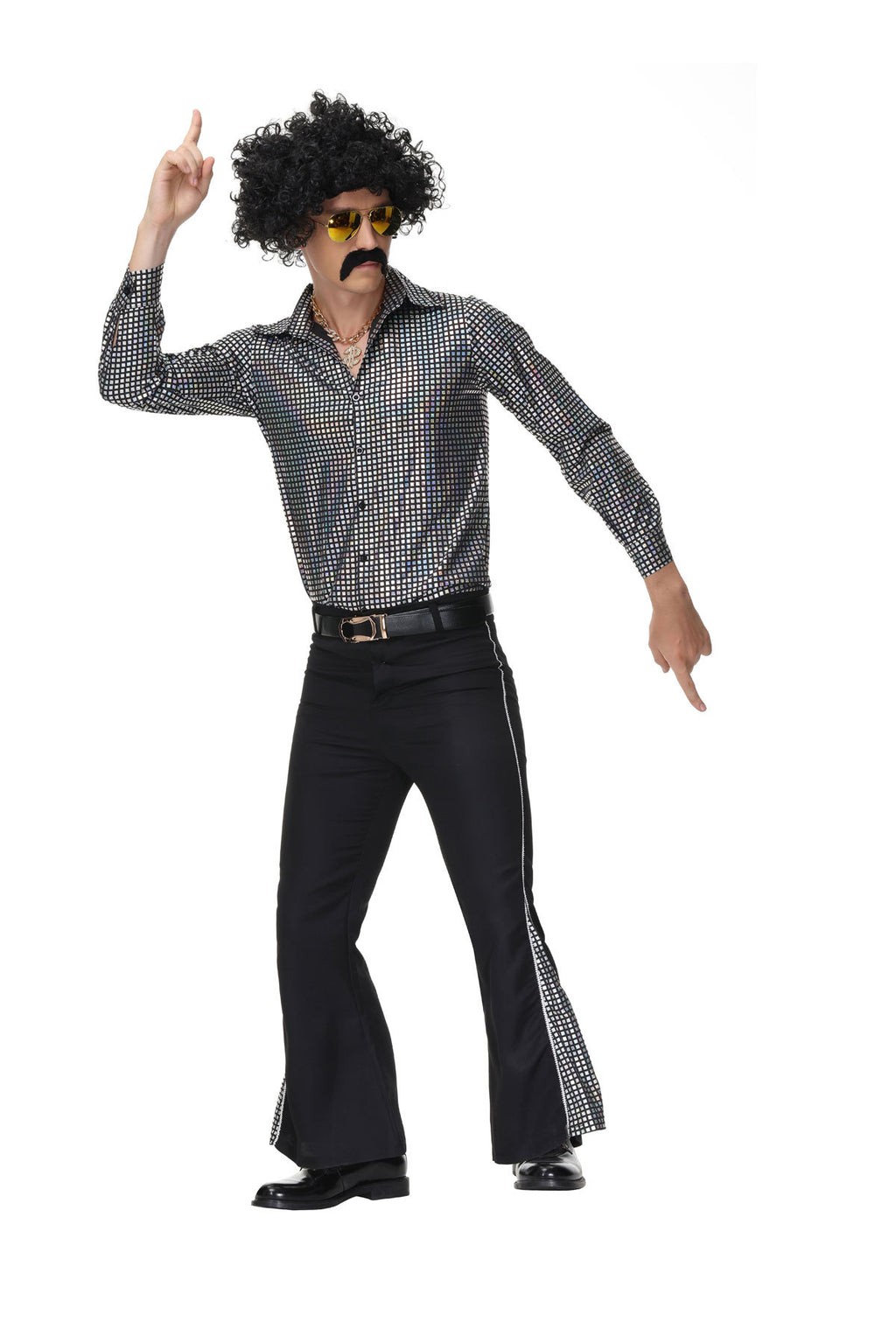 Halloween Men & Women 70s Disco Hippie Cosplay Couple Party Sets