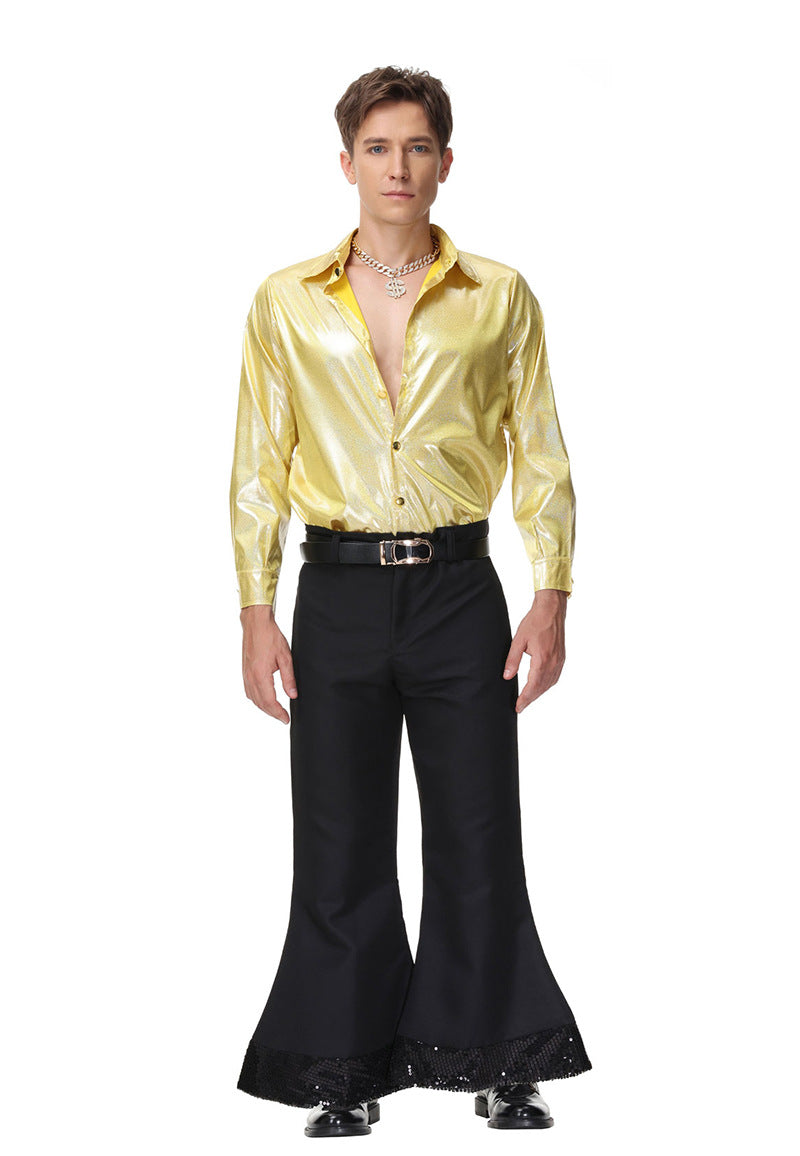 Halloween Men & Women 70s Disco Hippie Cosplay Couple Party Sets