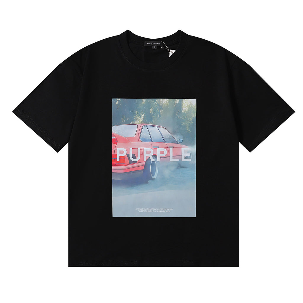 Purple Brand Graphic Tee Loose Unisex Vintage Streetwear T-Shirt