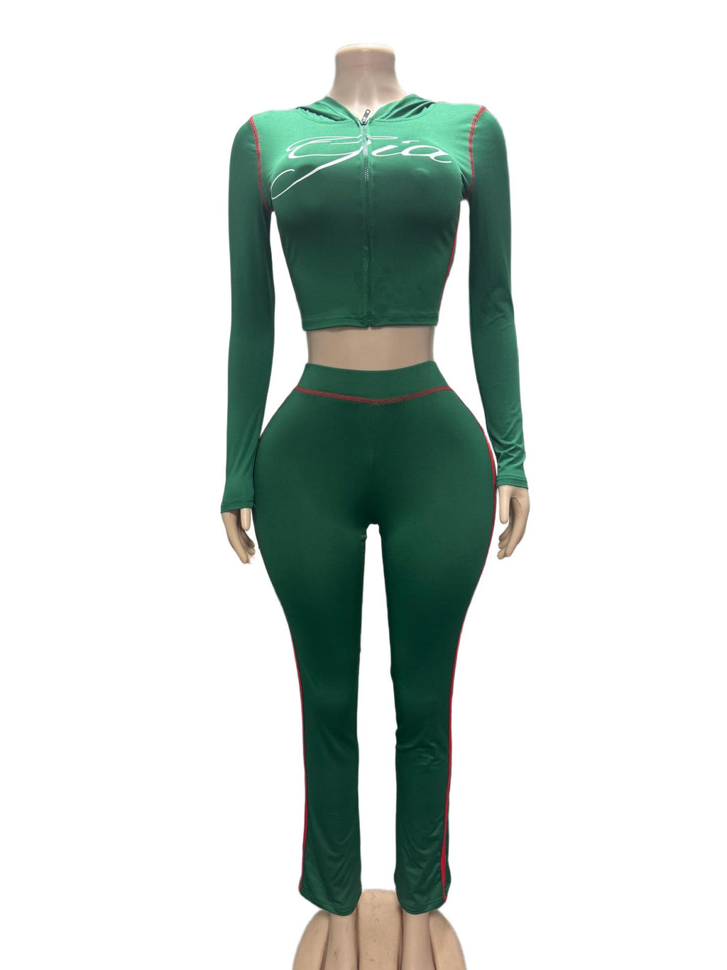 I.AM.GIA Contrast Trim Zip Hoodie Pants 2 Piece Set Women