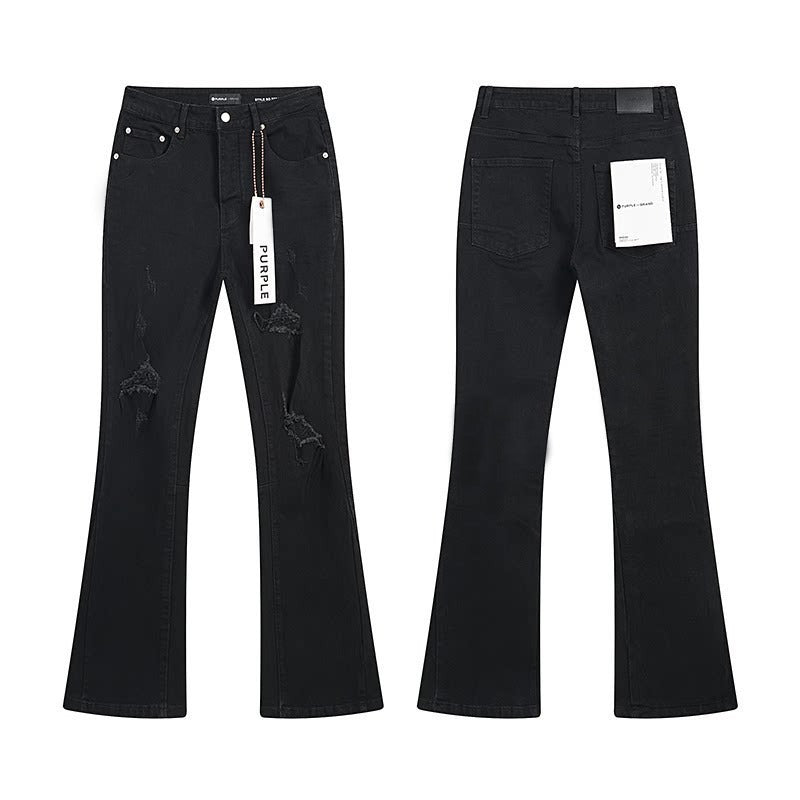 Purple Brand Men Stretch Skinny Ripped Printed Embroidered Denim Jeans