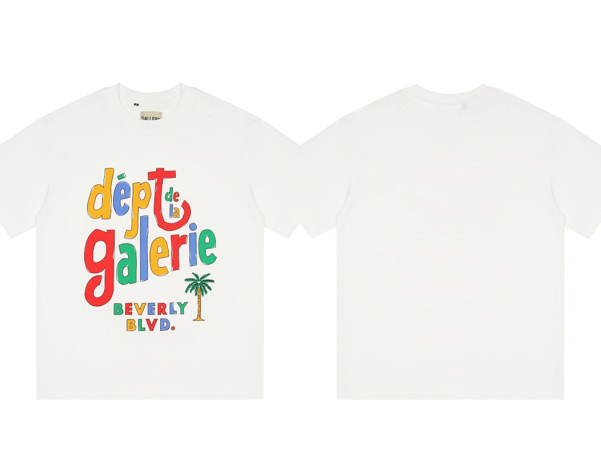 Gallery Dept Vintage Washed Graphic Short Sleeve Tee Streetwear Unisex