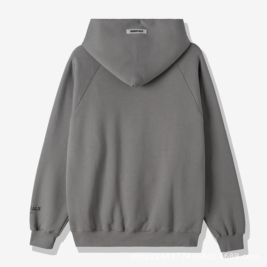 Fear Of God Essentials Silicone Letter Print Fleece Hoodie Unisex