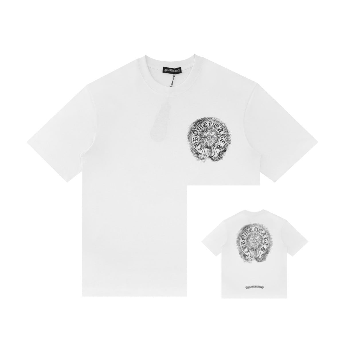 Chrome Hearts Color Sanskrit Cross Horseshoe Print Short Tee Unisex