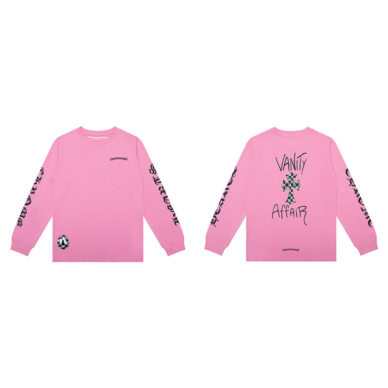 Chrome Hearts Cross Horseshoe Sanskrit Print Long Sleeve Tee Unisex