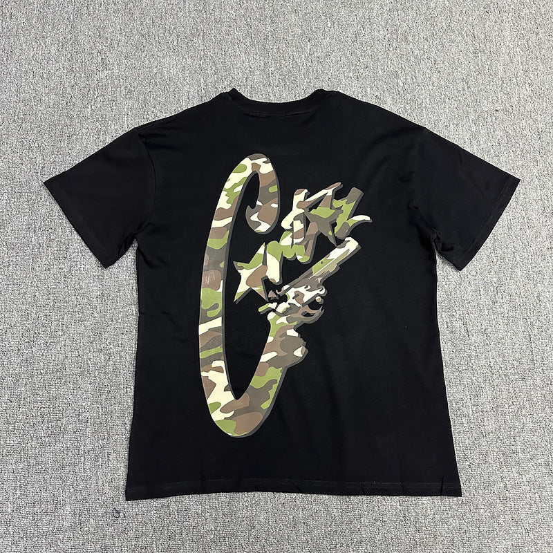 Corteiz Alcatraz Logo Letter Crew Neck Short Sleeve T‑Shirt Unisex