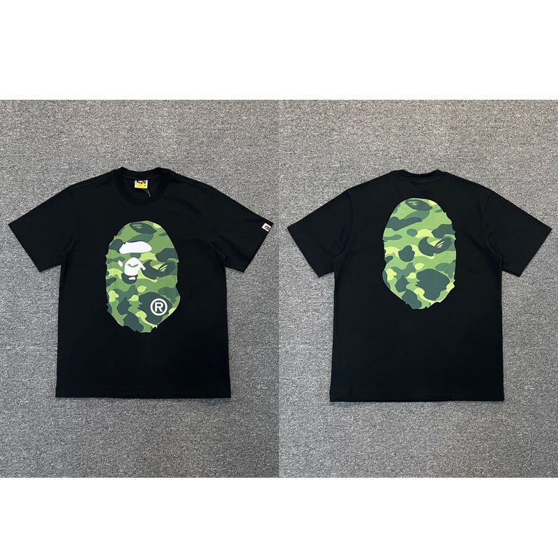 BAPE Ape Shark Graphic Print Loose Unisex Heavyweight Cotton T-Shirt