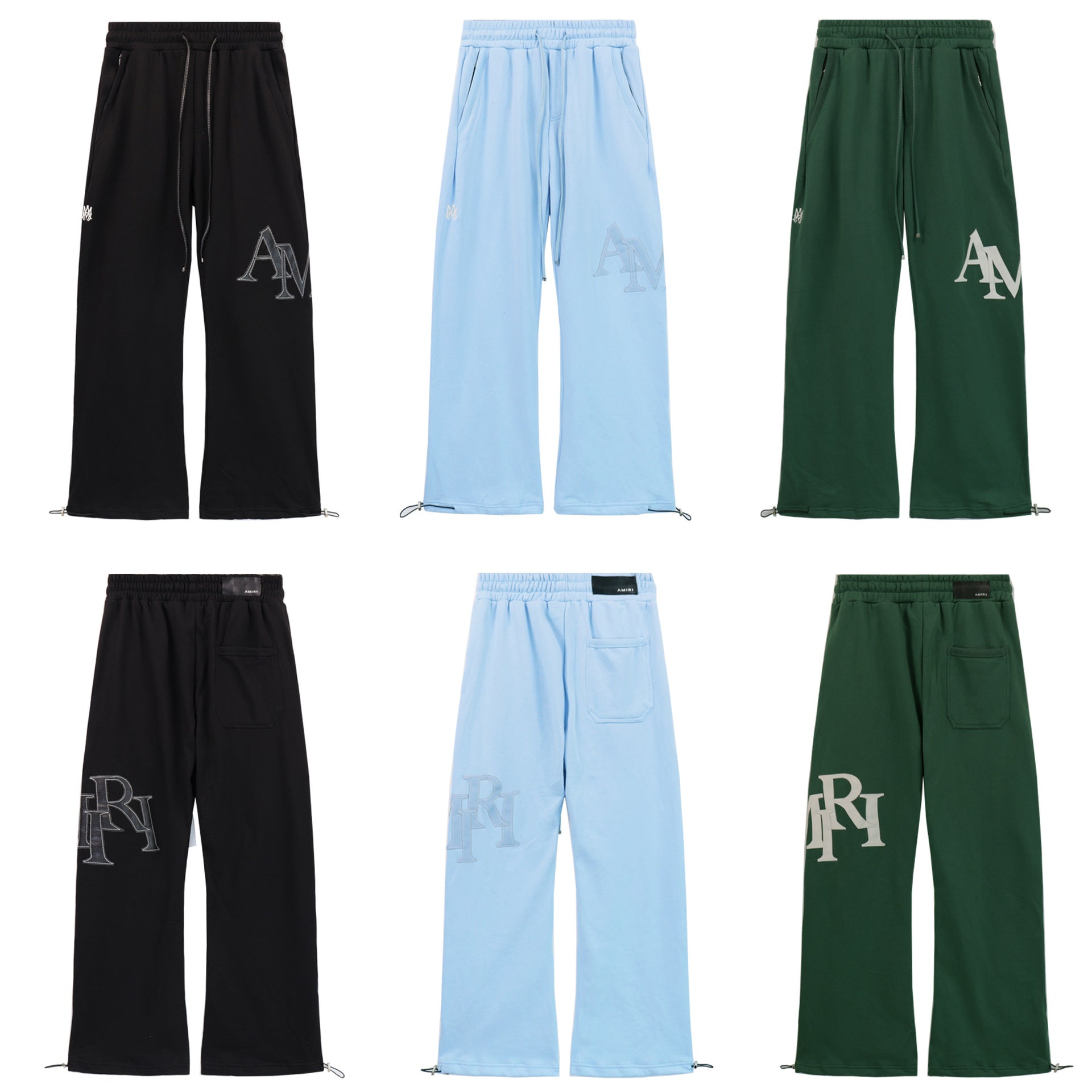 Amiri Patch Embroidery Letter Casual Wide Leg Pants Unisex