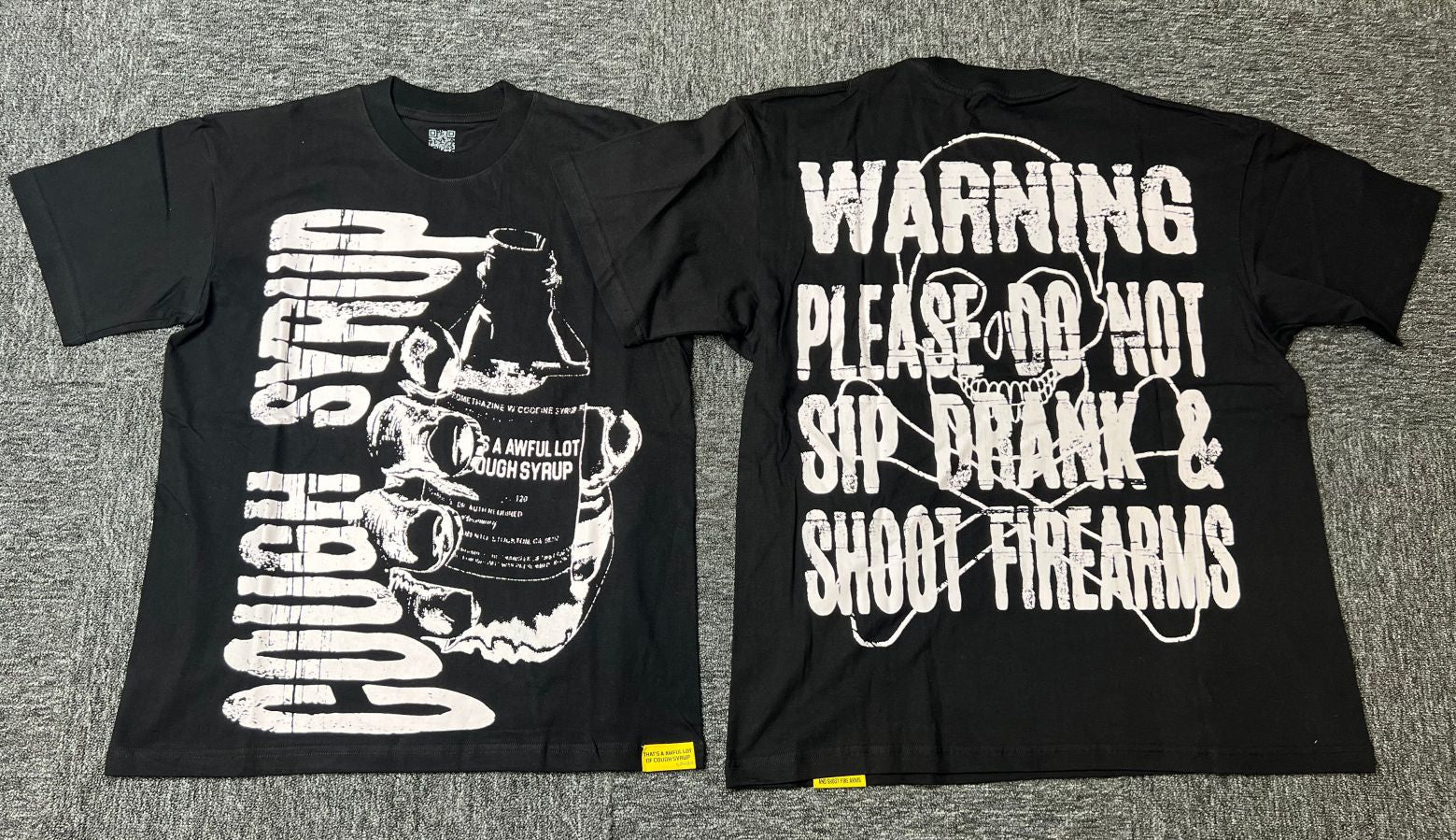 ALOCS Cough Syrup Letter Graphic Short Sleeve Tee Streetwear Unisex