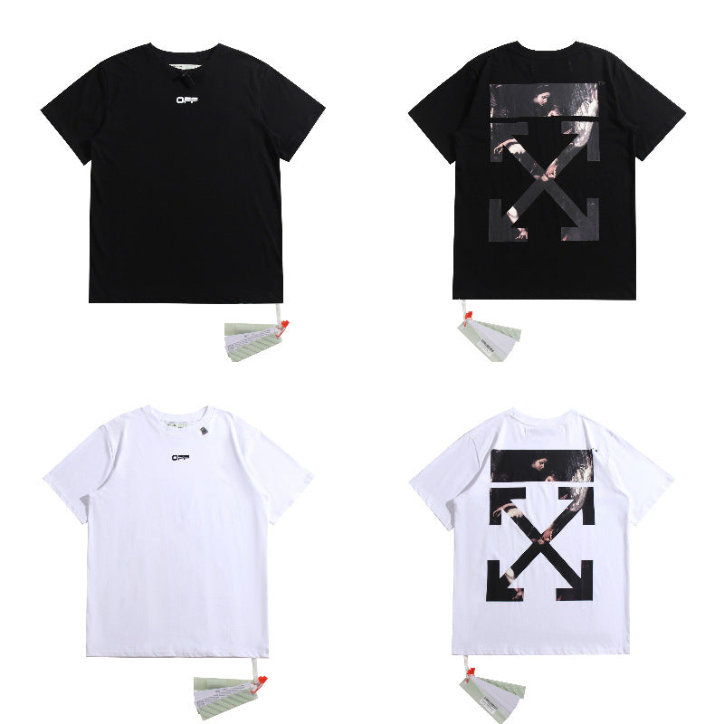 Off White Arrow Graphic Print Short Sleeve Tee Streetwear Unisex
