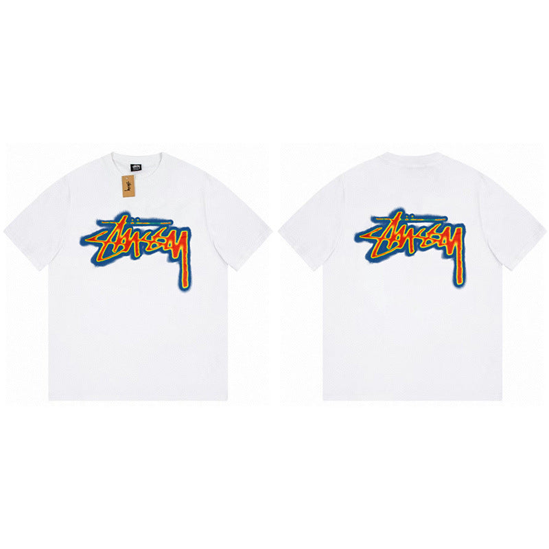 Stussy Graphic Print Collection Loose Casual Short Sleeve T-Shirt