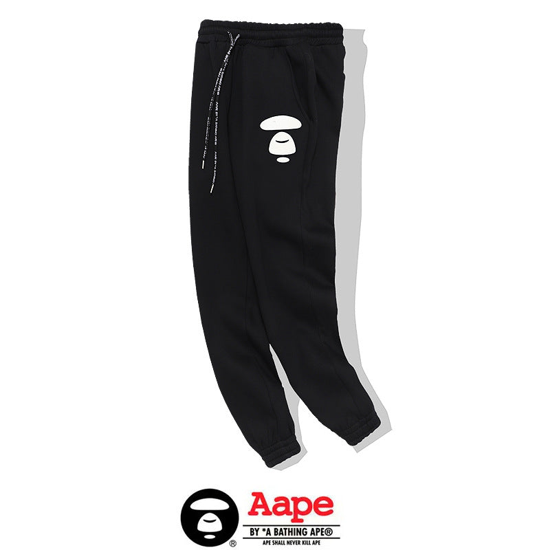 BAPE Aape Ape Face Print Cuffed Jogger Sweatpants Unisex
