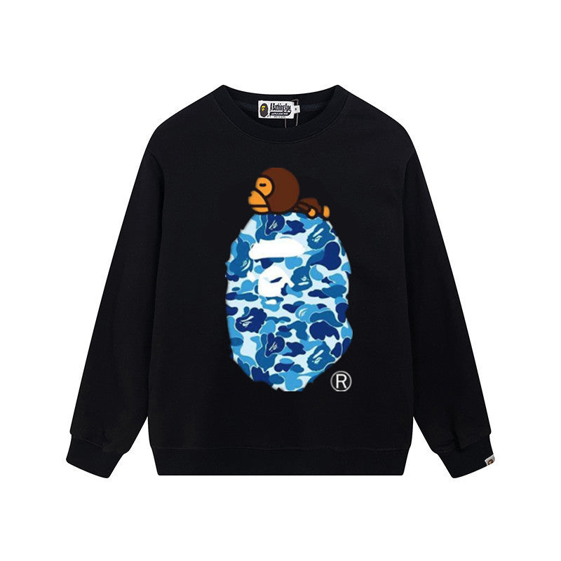 Bape Camo Ape Head Graphic Oversized Crewneck Streetwear Unisex