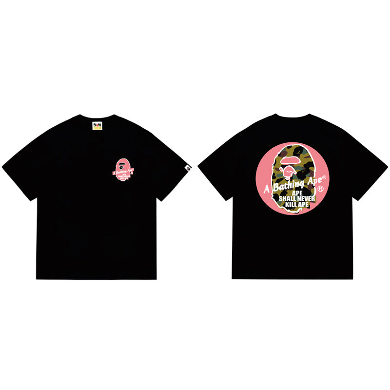 BAPE Ape Head Shark Print Loose Casual Unisex T-Shirt