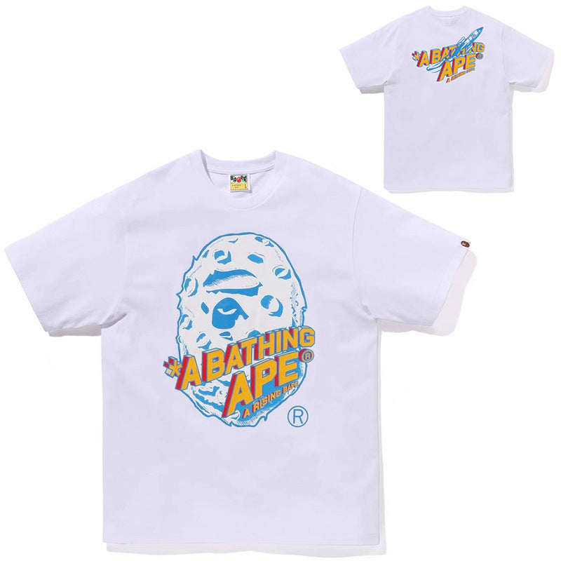 BAPE Shark Camo Graphic Tee Loose Unisex Streetwear T-Shirt