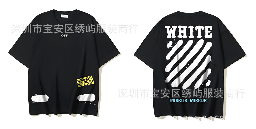 Figure Arrow Graphic Print Streetwear Crew Neck Short Sleeve T Shirt