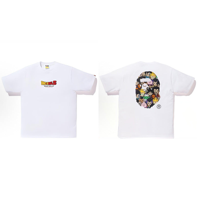 BAPE Ape Head Shark Print Loose Casual Unisex Short Sleeve T-Shirt
