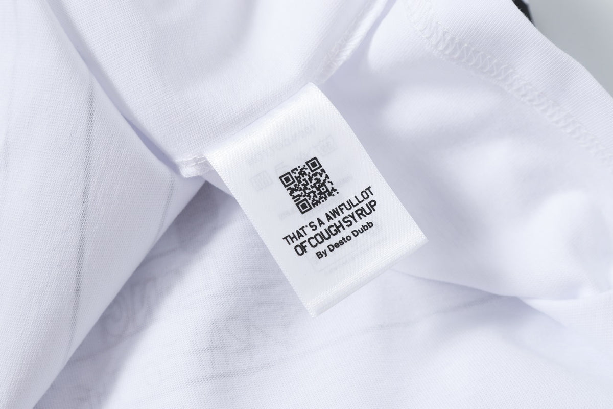 That's A Awful Lot Of Cough Syrup Note Print Loose Short Sleeve Tee
