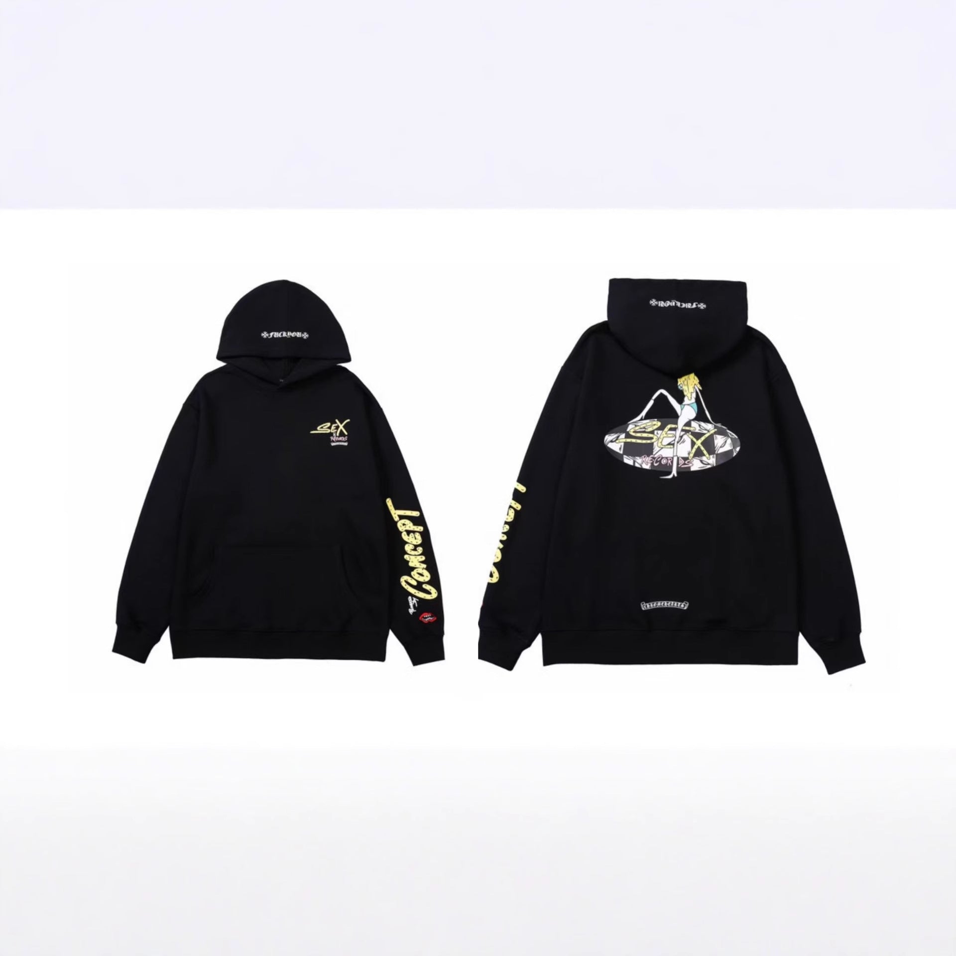 Chrome Hearts Gothic Graphic Print Pullover Hoodie Streetwear Unisex