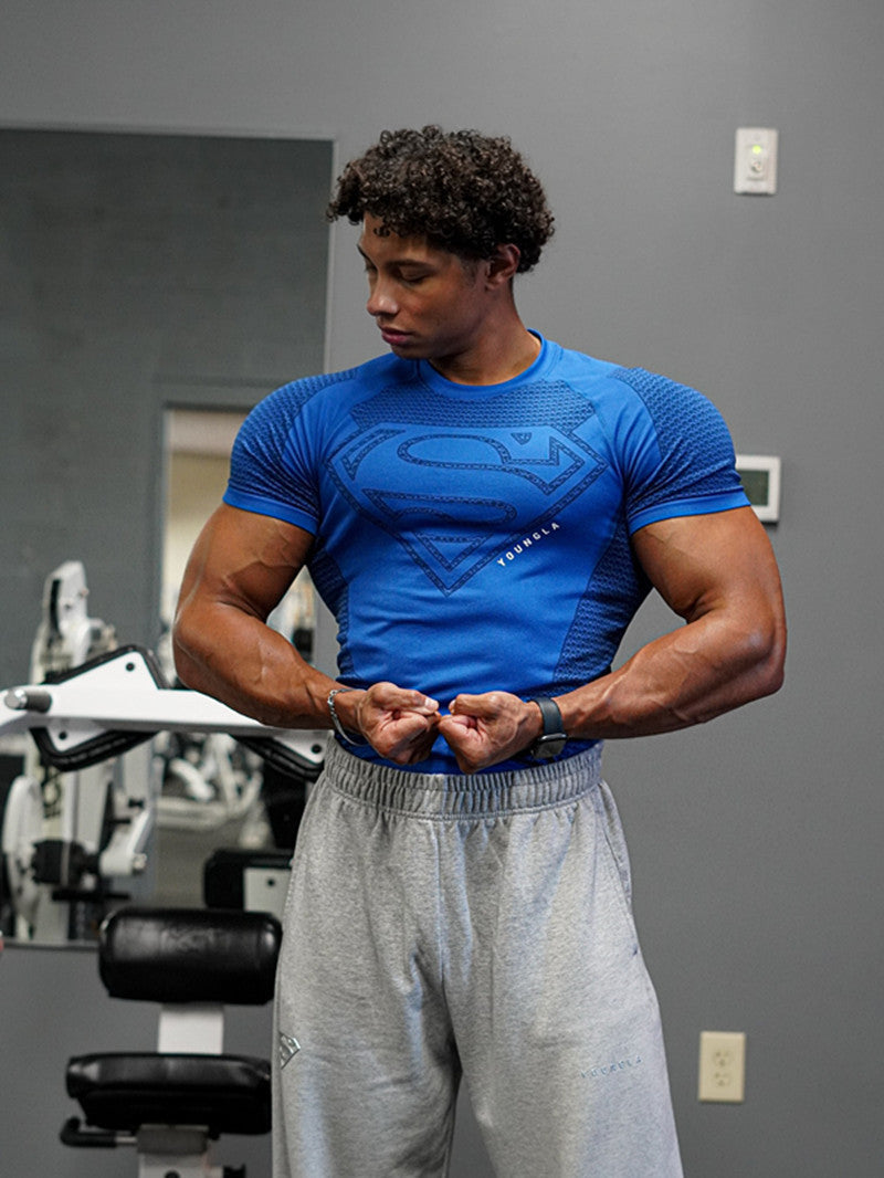 YOUNGLA 4117 Superman Compression Tees