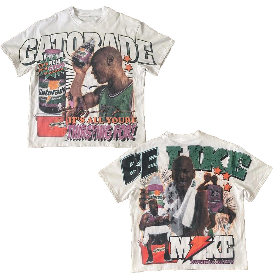 Y2K Punk Vintage NBA & Skimaske Streetwear Unisex Baumwoll-T-Shirt