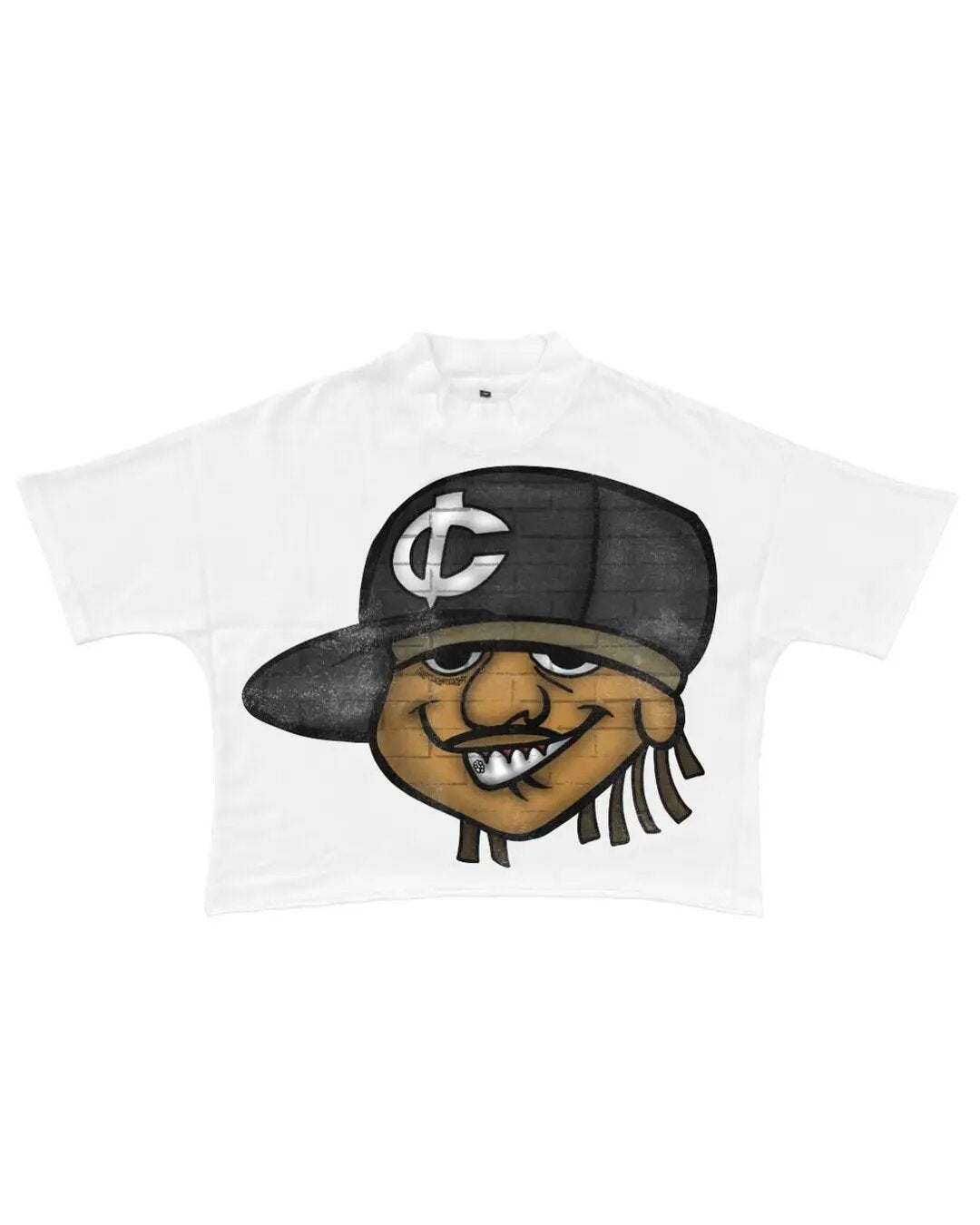 Madhand Style Y2K Schwarzes Cartoon Grafik Unisex Oversized Streetwear Baumwoll T-Shirt